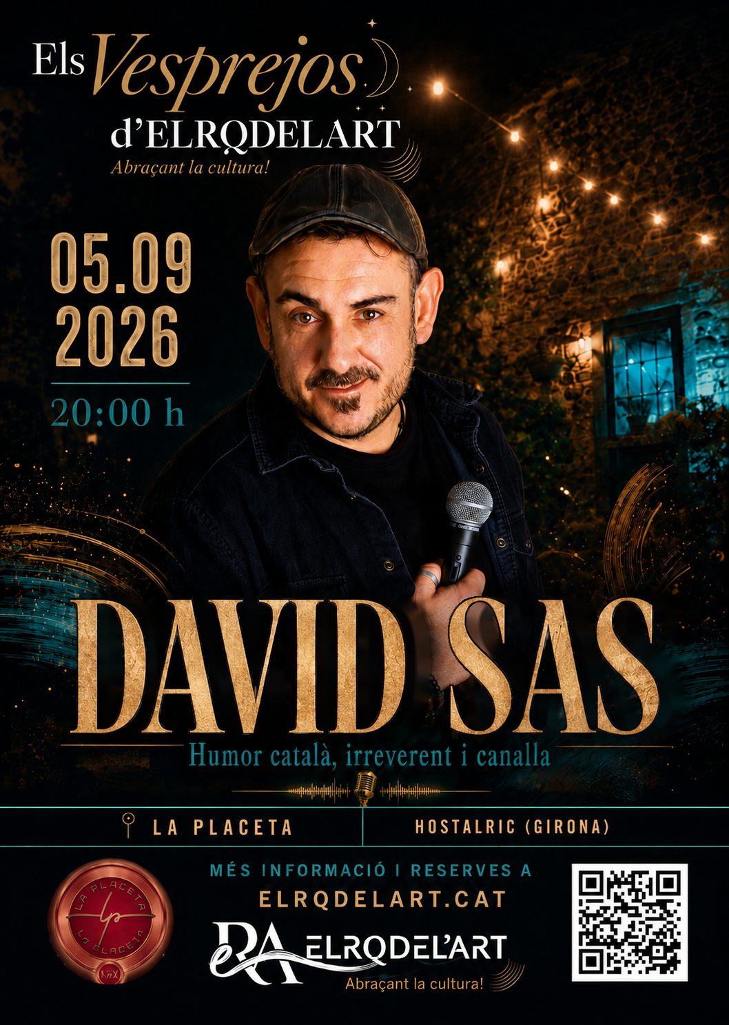 Cartell del monòleg de David Sas als Vesprejos d'ELRQDELART